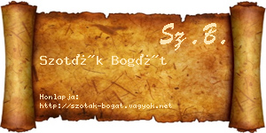 Szoták Bogát névjegykártya